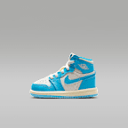 Jordan 1 Retro High OG "UNC Reimagined" Baby/Toddler Shoes - Dark Powder Blue/Sail/Dark Powder Blue