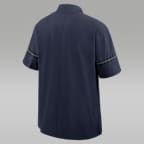 Michigan Sideline Coach Men's Jordan Brand College 1/2-Zip Short-Sleeve Hooded Jacket