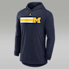 Michigan Primetime Pattern Men's Jordan Brand Dri-FIT College Long-Sleeve Hooded T-Shirt - Navy