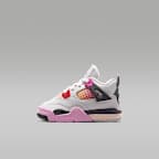 Jordan 4 Retro "Comic" Baby/Toddler Shoes - Off White/Anthracite/Fire Pink/Fire Pink