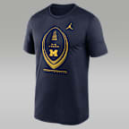 Playera universitaria Nike Dri-FIT para hombre Michigan Football Icon Legend - Azul marino
