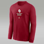 Oklahoma Sideline Men's Jordan Brand Dri-FIT College Long-Sleeve T-Shirt