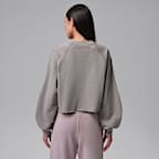 조던 플라이트 플리스 여성 모드 크롭 크루넥 스웻셔츠