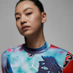 ジョーダン ウィメンズ プリント ショートスリーブ ニット クロップ トップ