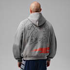 Sudadera con gorro sin cierre de tejido Fleece con gráfico oversized para hombre Jordan Brooklyn
