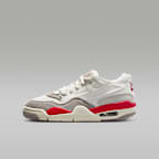 Air Jordan 4 RM Big Kids' Shoes - Sail/College Grey/Coconut Milk/Fire Red