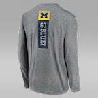 Michigan Primetime Stack Legend Men's Jordan Brand Dri-FIT College Long-Sleeve T-Shirt