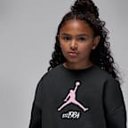 Sudadera de cuello redondo de tejido Fleece plisada para niños talla pequeña Jordan Jumpman Club