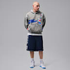 Sudadera con gorro sin cierre de tejido Fleece con gráfico oversized para hombre Jordan Brooklyn