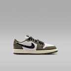 Air Jordan 1 Retro Low "Medium Olive and Summit White" Little Kids' Shoes