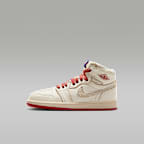 Jordan 1 Retro High OG Little Kids' Shoes - Sail/Light Bone/Pale Ivory/Cinnabar