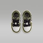Tenis para bebé e infantil Air Jordan 1 Retro Low "Medium Olive and Summit White"