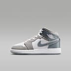 Air Jordan 1 Mid SE Big Kids' Shoes - White/Medium Grey/Cool Grey