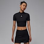 ジョーダン ウィメンズ ショートスリーブ ニット クロップ トップス