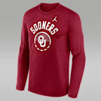 Oklahoma Courtside Men's Jordan Brand Dri-FIT College Long-Sleeve T-Shirt