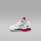 Jordan 5 Retro "Fire Red Black Tongue" Baby/Toddler Shoes