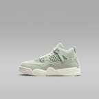 Jordan 4 Retro "Abundance" Little Kids' Shoes - Seafoam/Metallic Silver/Sail
