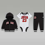 Conjunto de 3 piezas con sudadera con gorro estilo jersey 23 de cierre completo para bebé (de 3 a 6 meses) Jordan