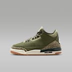 Air Jordan 3 Retro Big Kids' Shoes - Medium Olive/Neutral Olive/Sail/Sequoia