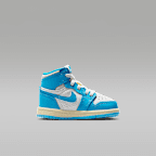 Jordan 1 Retro High OG "UNC Reimagined"-sko til babyer/småbørn