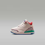 Jordan 3 Retro "Play Your Way" Baby/Toddler Shoes - Chalk/True Blue/Kinetic Green/Track Red