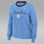 Playera de manga larga universitaria marca Jordan para mujer North Carolina Legacy
