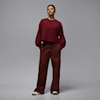 조던 플라이트 플리스 여성 모드 크롭 크루넥 스웻셔츠