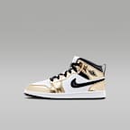 Jordan 1 Mid SE Little Kids' Shoes - Metallic Gold/White/Black/Black