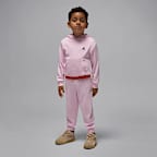 Conjunto de 2 piezas de sudadera con gorro sin cierre infantil Jordan Brookly French Terry