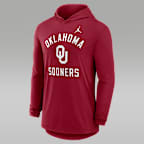 Playera de manga larga universitaria marca Jordan Dri-FIT con gorro para hombre Oklahoma Campus Arch