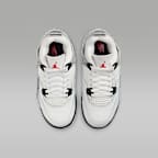 Tenis para niños de preescolar Jordan 4 Retro "White Cement"