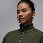 조던 브루클린 플리스 여성 쿼터 지퍼 하이크 마이크 탑