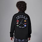 Playera de manga larga de tejido Knit para niños talla grande Jordan Court of Legends