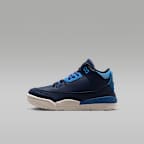 Jordan 3 Retro "Sport Renaissance" Little Kids' Shoes - Obsidian/Track Red/Chalk/Chalk
