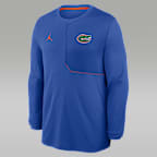 Playera de manga larga universitaria marca Jordan Dri-FIT para hombre Florida Sideline Coach
