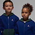 Conjunto de 2 piezas con sudadera con gorro de cierre completo para niños talla pequeña Jordan Brooklyn Fleece