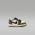 Tenis para bebé e infantil Air Jordan 1 Retro Low "Medium Olive and Summit White"