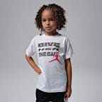 Playera "Give Her the Ball" para niños talla pequeña Jordan - Blanco