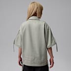 조던 여성 우븐 반팔 탑