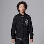 Playera de manga larga de tejido Knit para niños talla grande Jordan Court of Legends