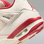 Air Jordan 4 Retro 'Pale Ivory and Tough Red' Women's Shoes