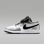 Air Jordan 1 Low SE Men's Shoes - White/White/Metallic Silver/Black