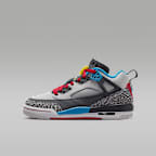 Jordan Spizike Low SE Big Kids' Shoes - Neutral Grey/Surf Blue/Dark Shadow/Varsity Maize