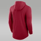 Playera de manga larga universitaria marca Jordan Dri-FIT con gorro para hombre Oklahoma Campus Arch