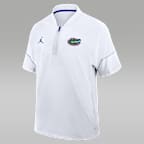 Florida Sideline Coach Men's Jordan Brand College 1/2-Zip Short-Sleeve Hooded Jacket