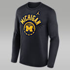 Michigan Courtside Men's Jordan Brand Dri-FIT College Long-Sleeve T-Shirt