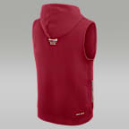 Oklahoma Sideline Men's Jordan Brand Dri-FIT College Sleeveless Pullover Hoodie
