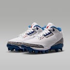 Tacos de béisbol para hombre Jordan 3 Retro MCS "True Blue"
