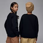 Playera de cuello redondo para niños talla grande Jordan Brooklyn Fleece