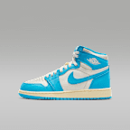 Tenis para niños grandes Air Jordan 1 High OG - Azul celeste oscuro/Vela/Azul celeste oscuro